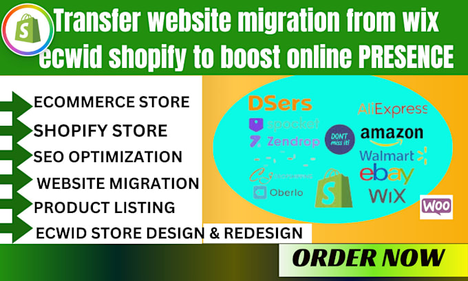 Gig Preview - Transfer website migration from wix ecwid shopify to boost online visibility