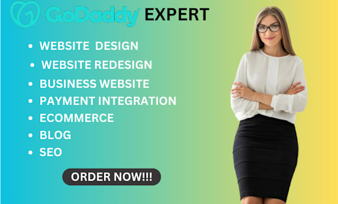 Gig Preview - Design and redesign godaddy website, godaddy seo