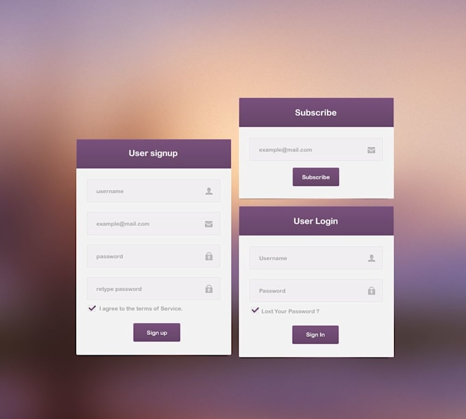 Gig Preview - Create custom login, registration, and contact forms for your website