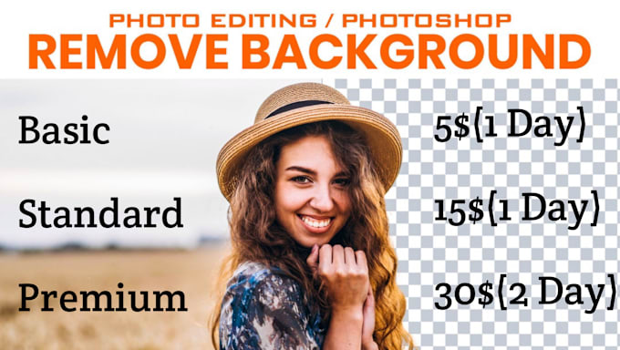 Gig Preview - Background removal or cut out transparent from any photos