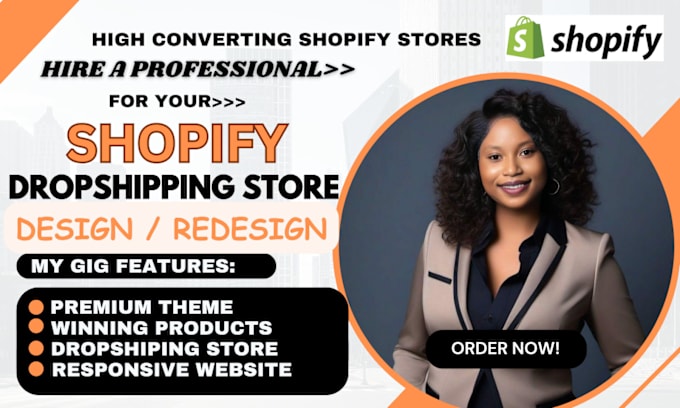 Gig Preview - Do shopify website development shopify dropshipping store website design