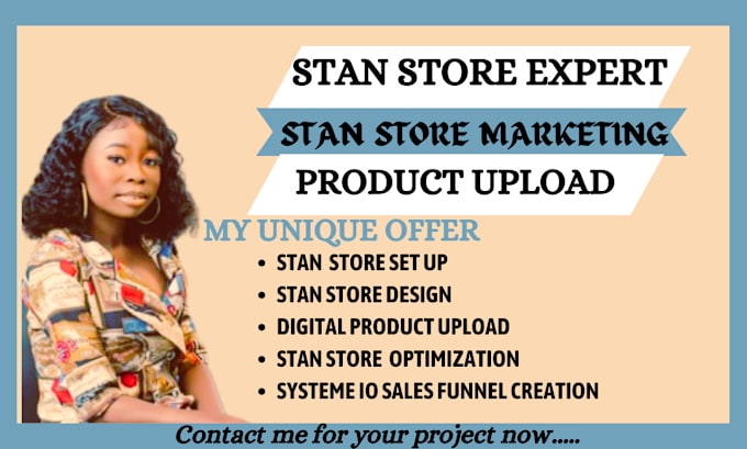 Gig Preview - Do stan store marketing, systeme io sales funnel stan store, stan store design