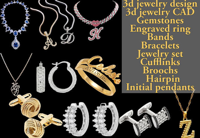 Gig Preview - Do 3d jewelry design cad model 3d jewelry rendering 3d jewelry animation