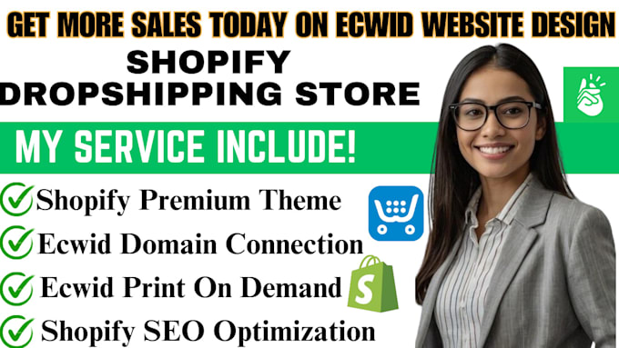 Gig Preview - Design redesign complete ecwid store ecwid dropshipping store domain connection