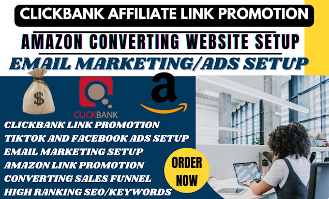 Gig Preview - Promote clickbank affiliate link promotion, amazon website affiliate marketing