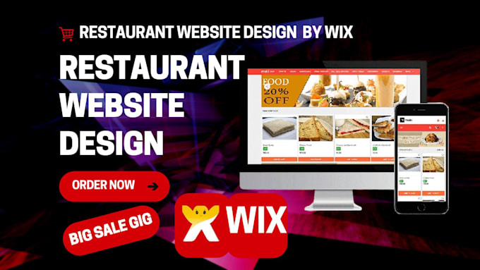 Gig Preview - Build your restaurant wix website with ordering system