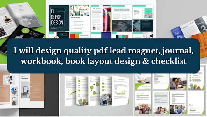 Gig Preview - Design quality pdf lead magnet, journal, workbook, book layout design, checklist