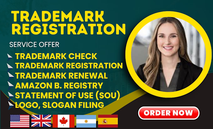 Gig Preview - Do trademark registration for your brand for amazon brand registry in USA