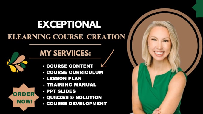 Gig Preview - Do expert course creation, engaging elearning  courses, powerpoint slide