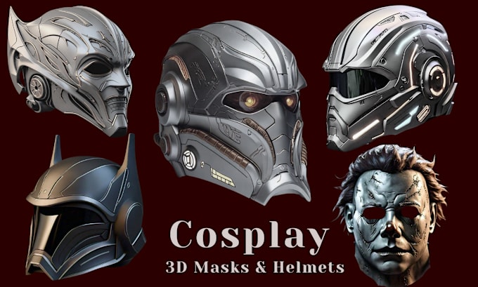 Gig Preview - Create amazing 3d mask 3d helmet halloween masks cosplay weapons for 3d printing