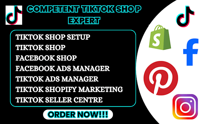 Gig Preview - Setup tiktok shop, tiktok ads, facebook shop, instagram shop, shopify marketing