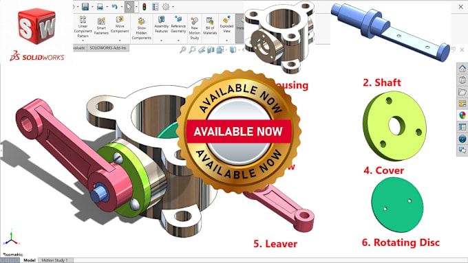 Gig Preview - Create industrial, mechanical, 3d model design in solidworks, ansys and creo