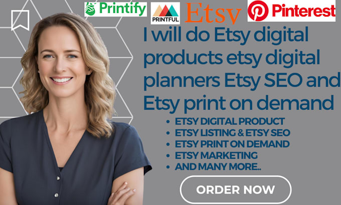 Gig Preview - Do etsy digital product etsy digital planner etsy seo and etsy print on demand