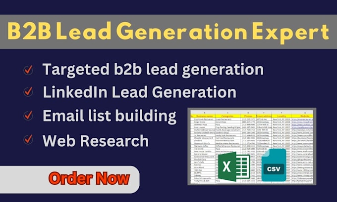 Gig Preview - Do targeted b2b lead generation as your direction