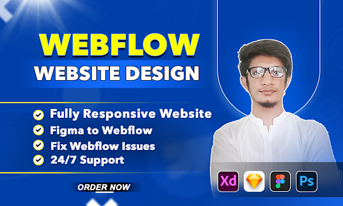 Gig Preview - Create a webflow website, transform figma designs to webflow, or fix webflow