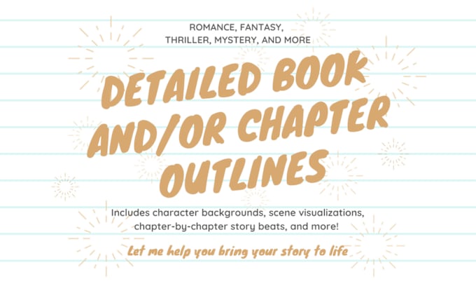 Gig Preview - Create a detailed outline for your romance or fiction book