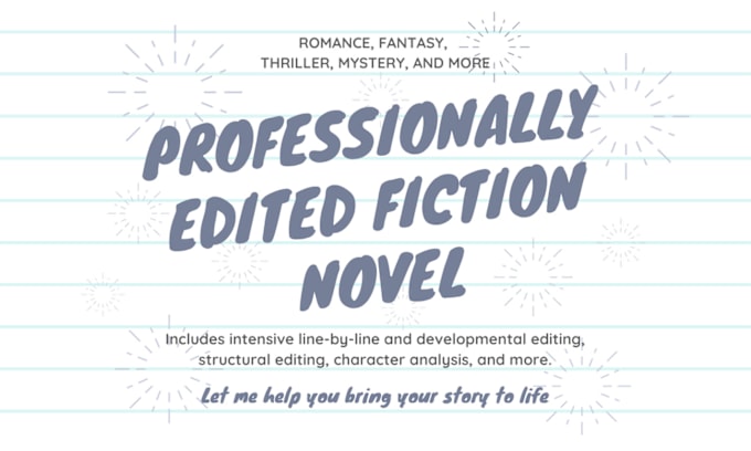 Gig Preview - Professionally edit your romance or fiction book