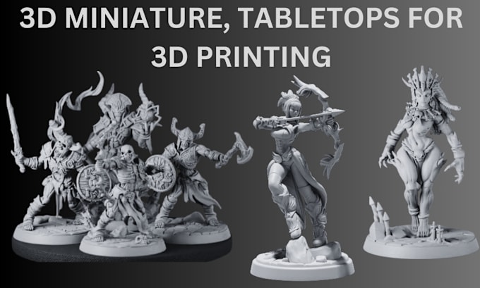 Gig Preview - 2d to 3d print miniature models fantasy tabletop figurine for 3d printing