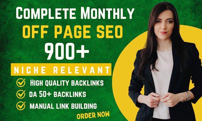 Gig Preview - Do monthly off page SEO service using authority white hat dofollow backlink