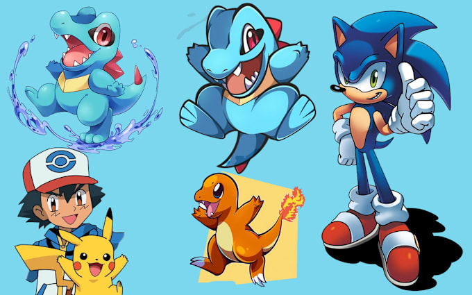 Gig Preview - Draw cute pokemon art , fakemon art , chibi fakemon, pokemon art animation