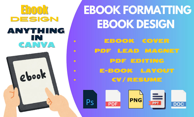 Gig Preview - Ebook design, ebook cover and everything on canva