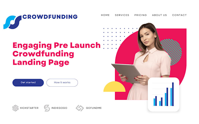 Gig Preview - Create engaging crowdfunding pre launch landing page