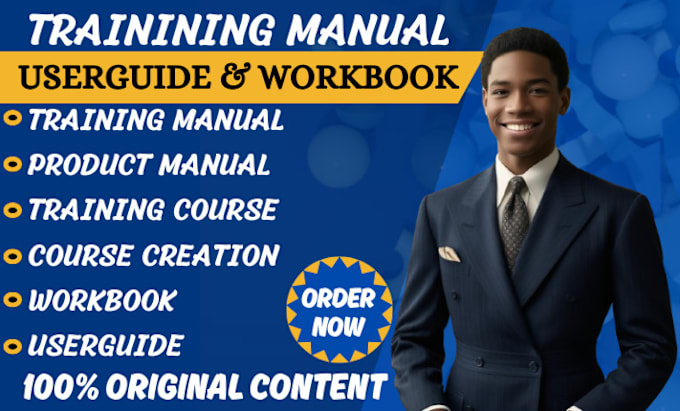 Gig Preview - Create informative training manual, instruction manual, workbook training course