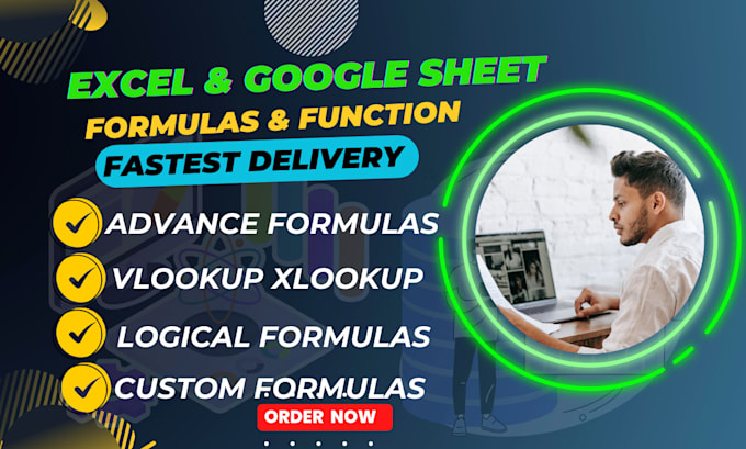 Gig Preview - Create fix, and optimize excel formulas, functions, vba macros, and google sheet