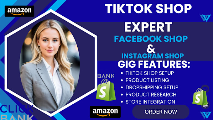 Gig Preview - Setup affiliate tiktok shop, tiktok shop ads tiktok dropshipping