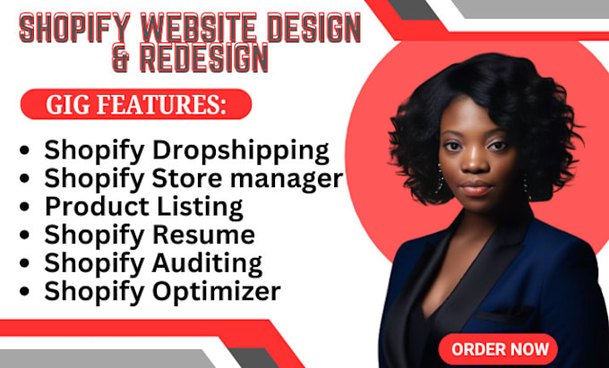 Gig Preview - Shopify dropshipping store shopify website design or shopify store redesign