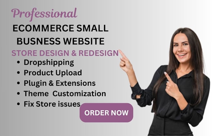 Gig Preview - Ecommerce small business website, ecommerce website, small business website