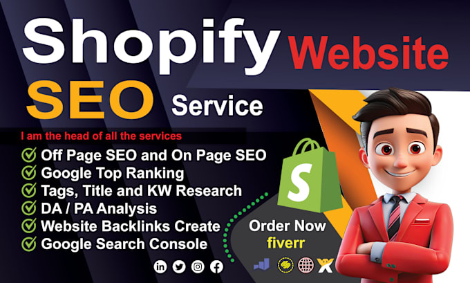 Gig Preview - Do shopify SEO to achieve top google rankings for your shopify store