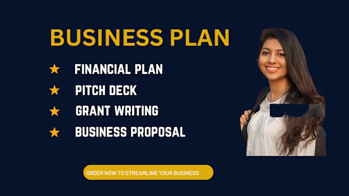 Gig Preview - Prepare investor ready business plan, financial plan, pitch deck and propsal