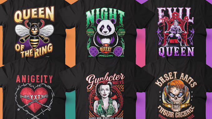 Gig Preview - Create custom t shirt designs with unique graphics