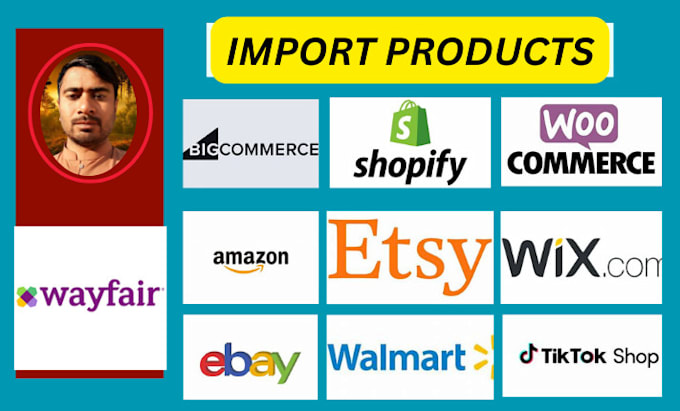 Gig Preview - Do bulk import and export products on shopify, ebay, woocomerce, etsy, wayfair