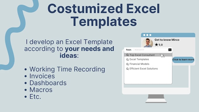 Gig Preview - Create custom excel templates for your needs