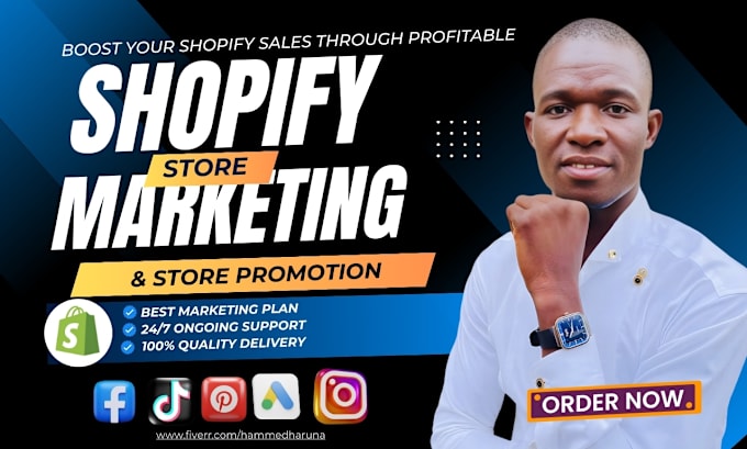 Gig Preview - Do complete shopify marketing, shopify promotion to boost your shopify sales