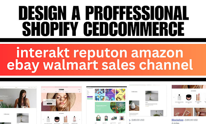 Gig Preview - Design shopify for integrating with cedcommerce interakt reputon amazon ebay