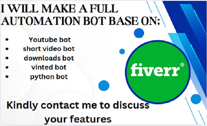 Gig Preview - Make youtube bot, short video bot, downloads bot, vinted bot, python bot