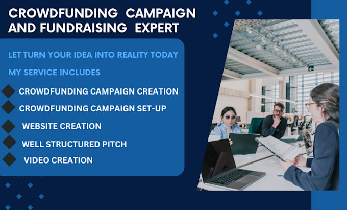 Gig Preview - Do crowdfunding campaign creation promotion on kickstarter indiegogo gofundme