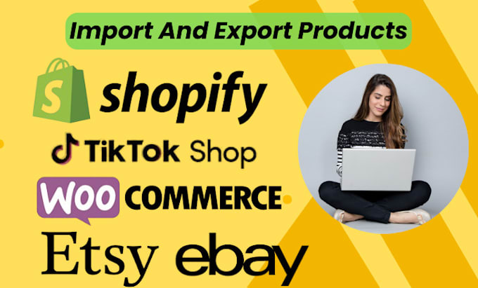 Gig Preview - Add bulk import products on ebay, shopify, etsy, tiktok,bigcommerce, squarespace