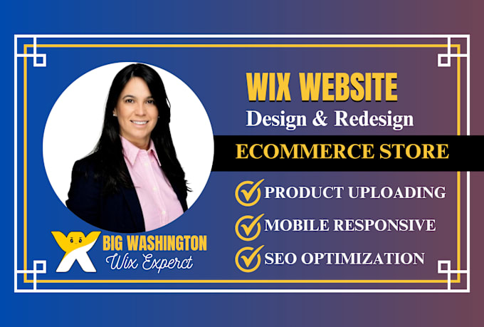 Gig Preview - Develop wix website design, wix website redesign, wix online store, wix seo