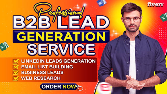 Gig Preview - Do b2b lead generation for targeted b2b leads, business leads and linkedin leads