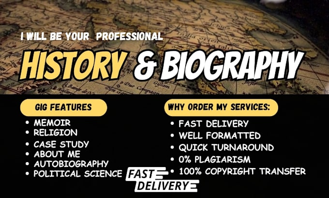 Gig Preview - Write history and biography ebook, american history, ghostwriter, ebook writer