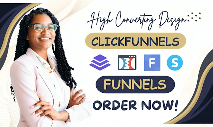 Gig Preview - Be your funnel builder on systeme io, leadpages kajabi, funnelish, clickfunnels