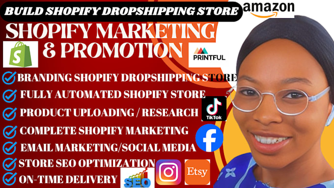 Gig Preview - Create shopify dropshipping store setup shopify marketing to boost shopify sales