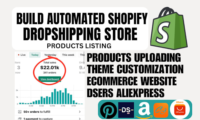 Gig Preview - Create shopify dropshipping store upload winning  product on shopify via dsers