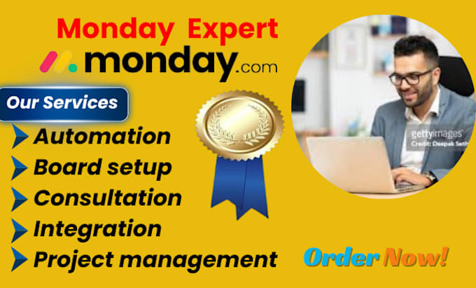 Gig Preview - Monday CRM expert automations move clickup integrations, monday work os expert