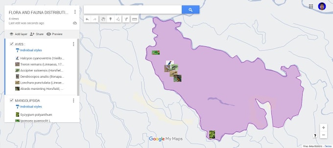 Bestseller - create a flora and fauna map on google maps complete with coordinates