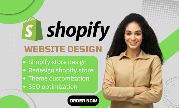 Gig Preview - Design redesign shopify website shopify dropshipping store e commerce store